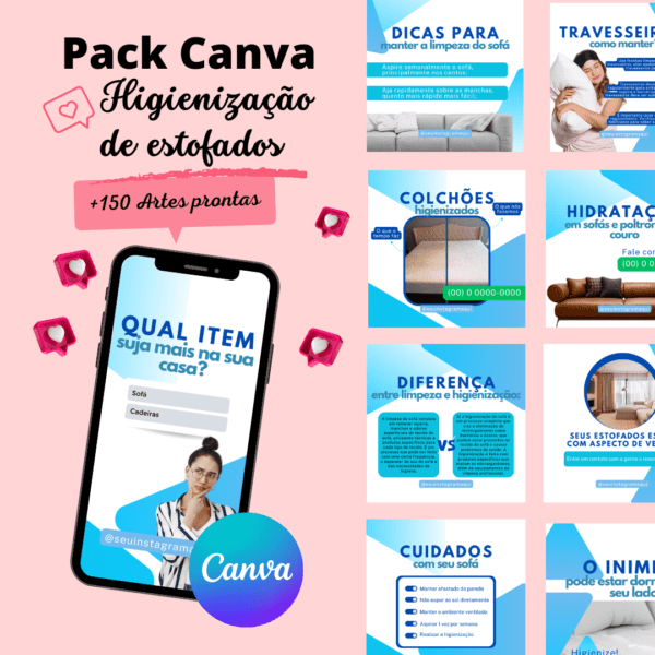 Pack Artes Higienização de Estofados