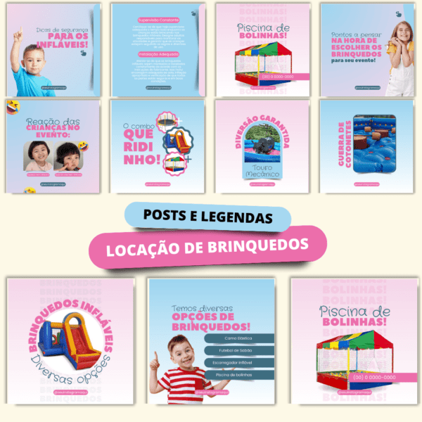 Pack Artes Locação de Brinquedos