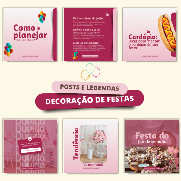 Pack Artes Decoração de Festas