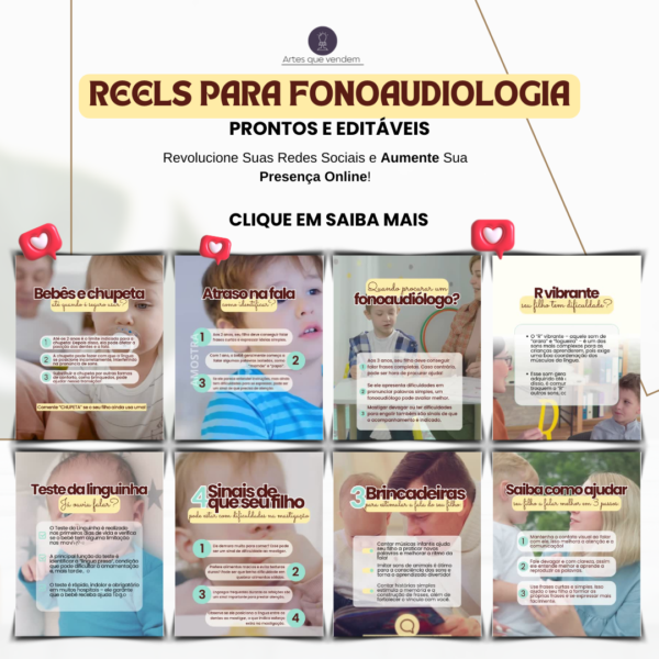 Pack Canva Reels Fonoaudiologia